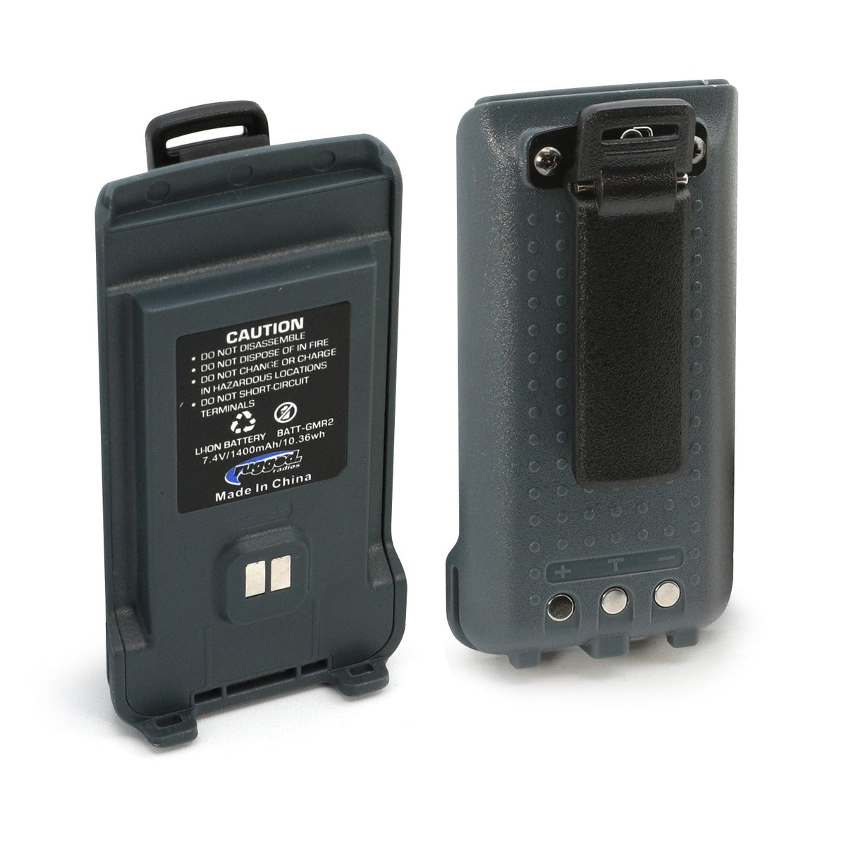 GMR2 Replacement Battery with 12v Charge Port and Belt Clip – Grey