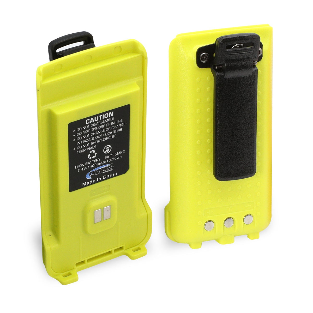 GMR2 Replacement Battery with 12v Charge Port and Belt Clip – Safety Yellow