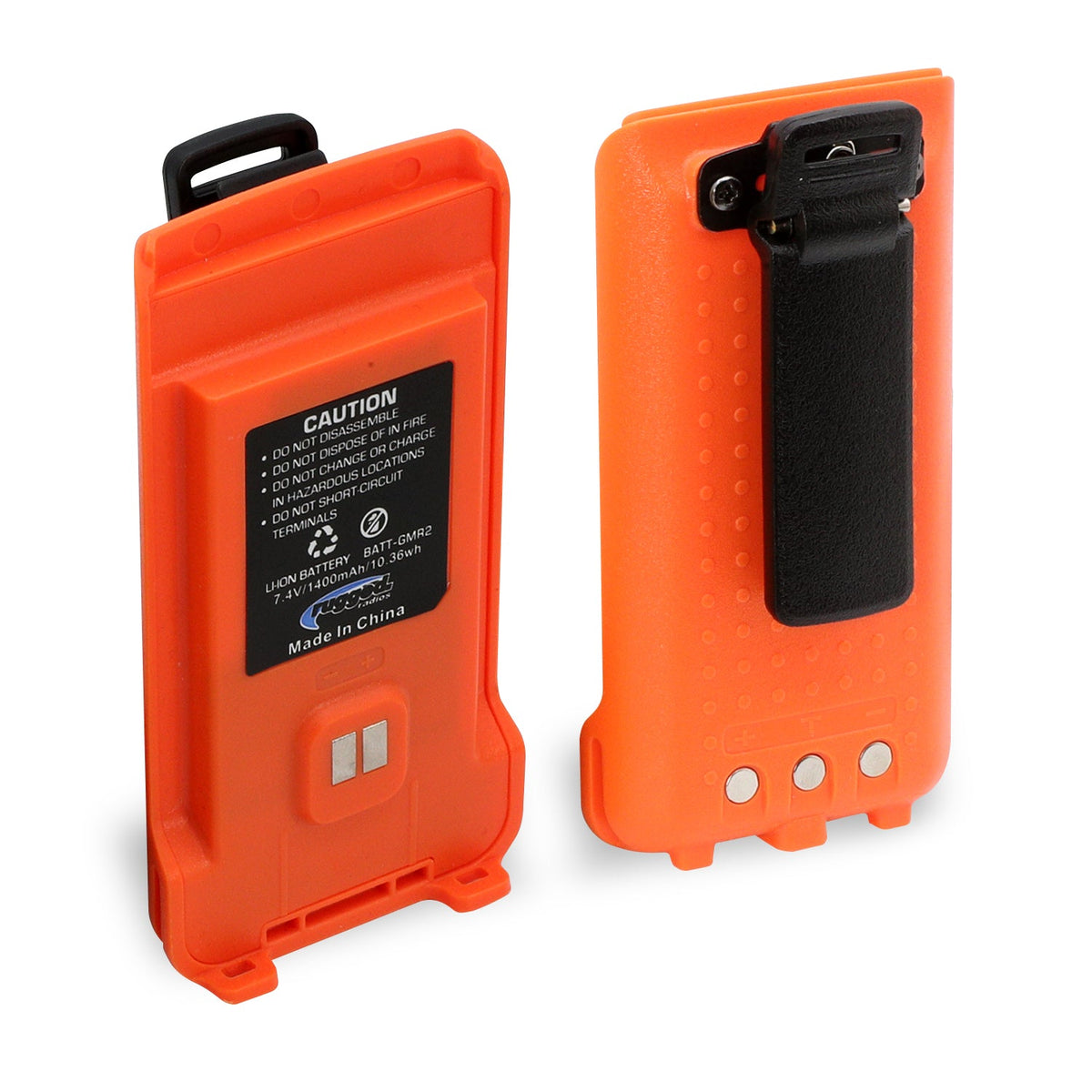 GMR2 Replacement Battery with 12v Charge Port and Belt Clip – Safety Orange