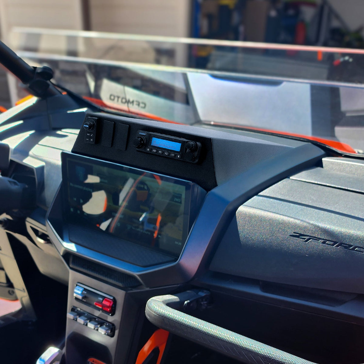 CFMOTO ZFORCE Z10 vehicle-specific radio mount detail