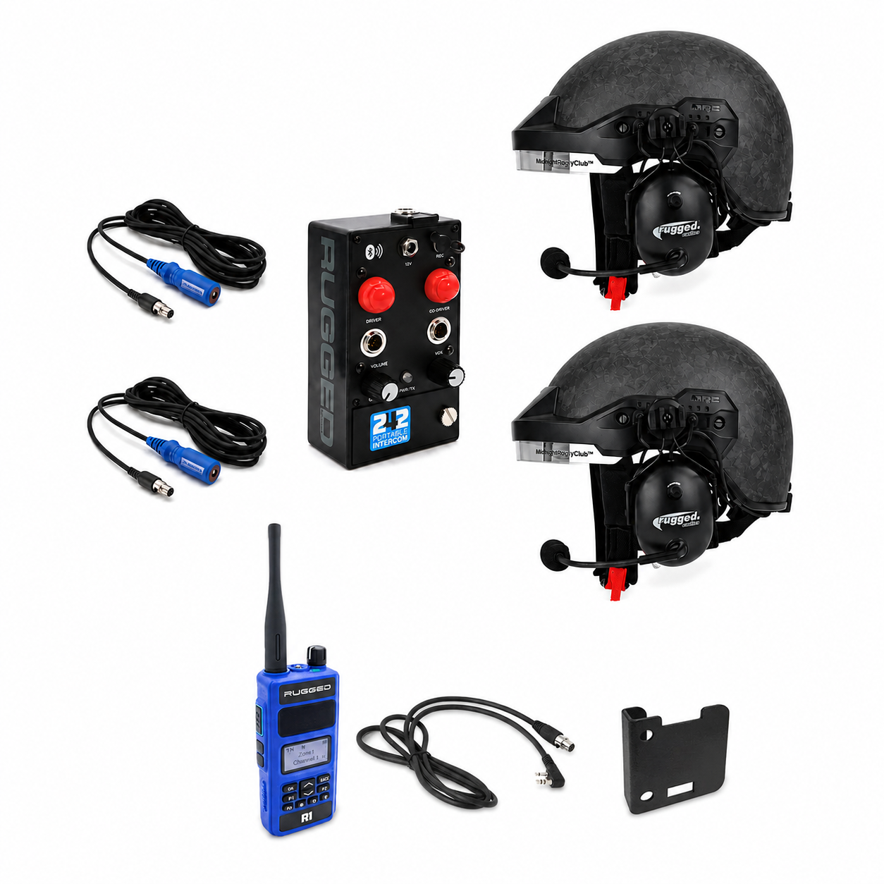 2-Person MRC Opposition Helmet Communication Kit with RRP242BT Intercom & R1 Radio