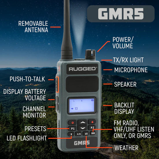GMR5 - 5W GMRS Handheld Radio | Rugged Radios