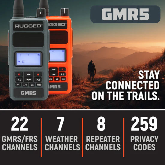 GMR5 - 5W GMRS Handheld Radio - 2 Pack | Rugged Radios