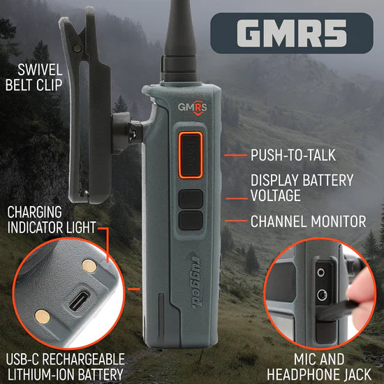 GMR5 - 5W GMRS Handheld Radio - 2 Pack | Rugged Radios