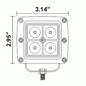 Cube Flood Light — Cube Flood Light by AJK Offroad Schematics with Front Dimensions