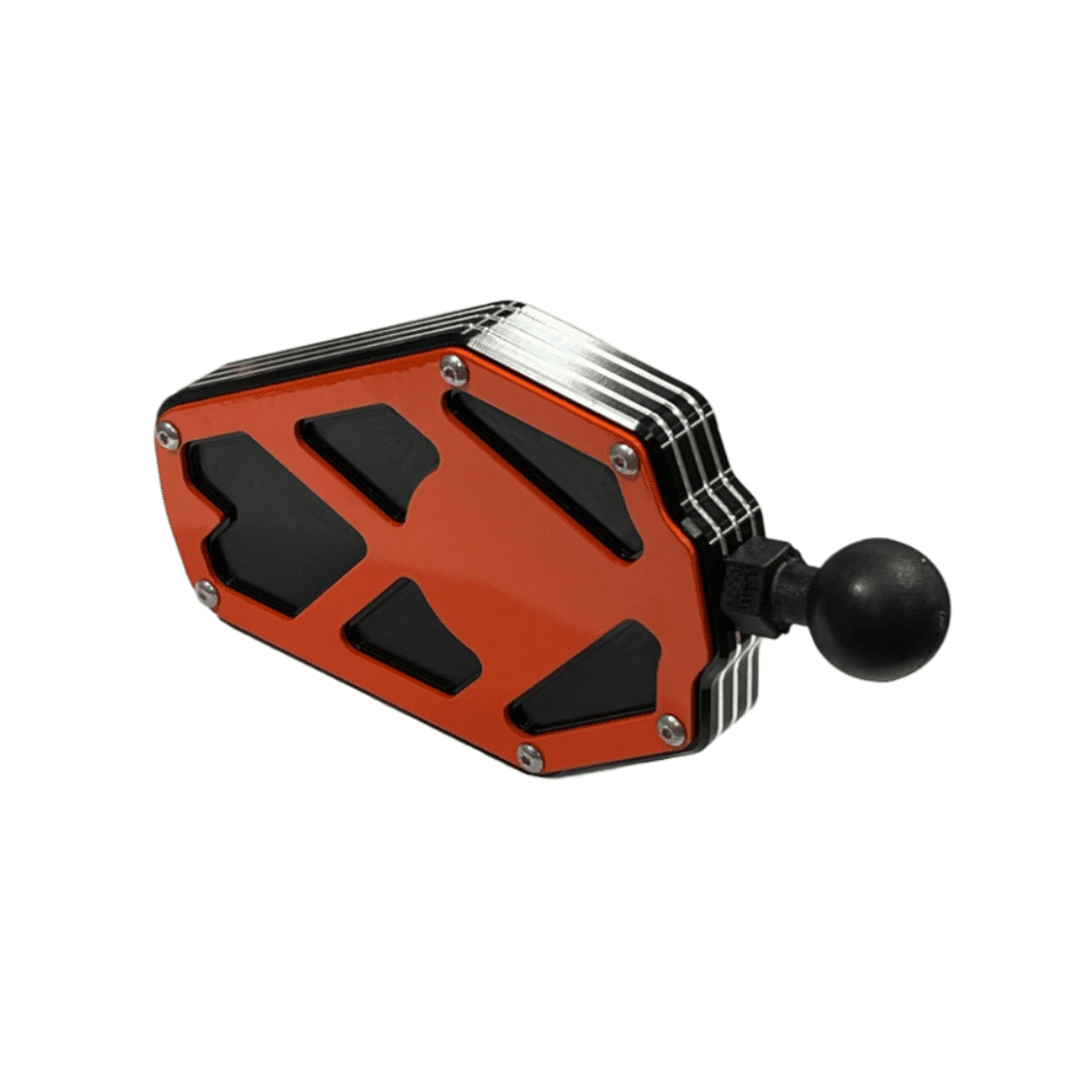 Billet Aluminum Side Mirror — BILLET ALUMINUM SIDE MIRROR  AJK Offroad 2.00" ORANGE 