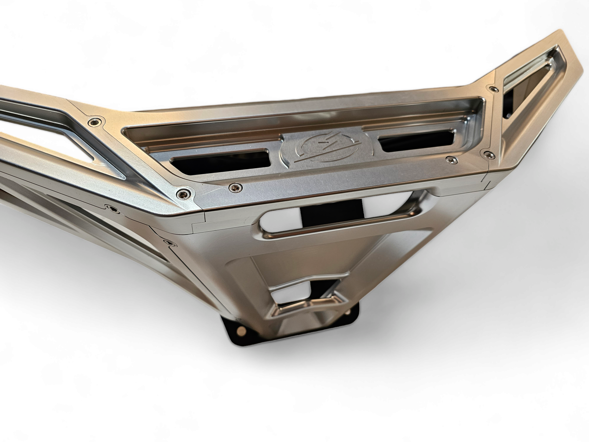2022-2025 Polaris RZR Pro R, Pro S, Turbo R Machined Billet Front Winch Bumper (Clear Anodize)