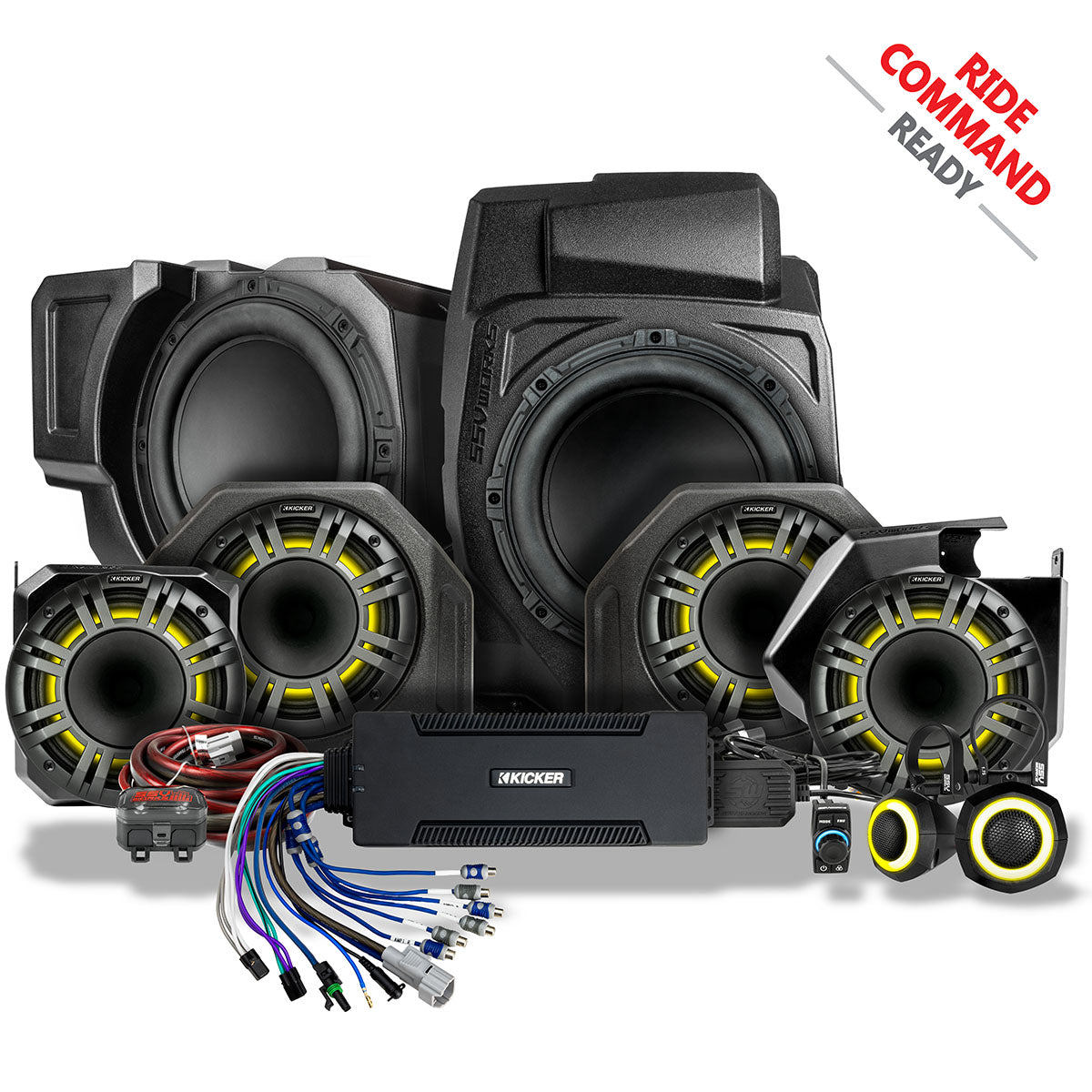 2025-2026 Polaris® RZR Pro R / Pro S / Pro XP Phase-7 K-Spec 7-Speaker Plug-&-Play Kit for Ride Command