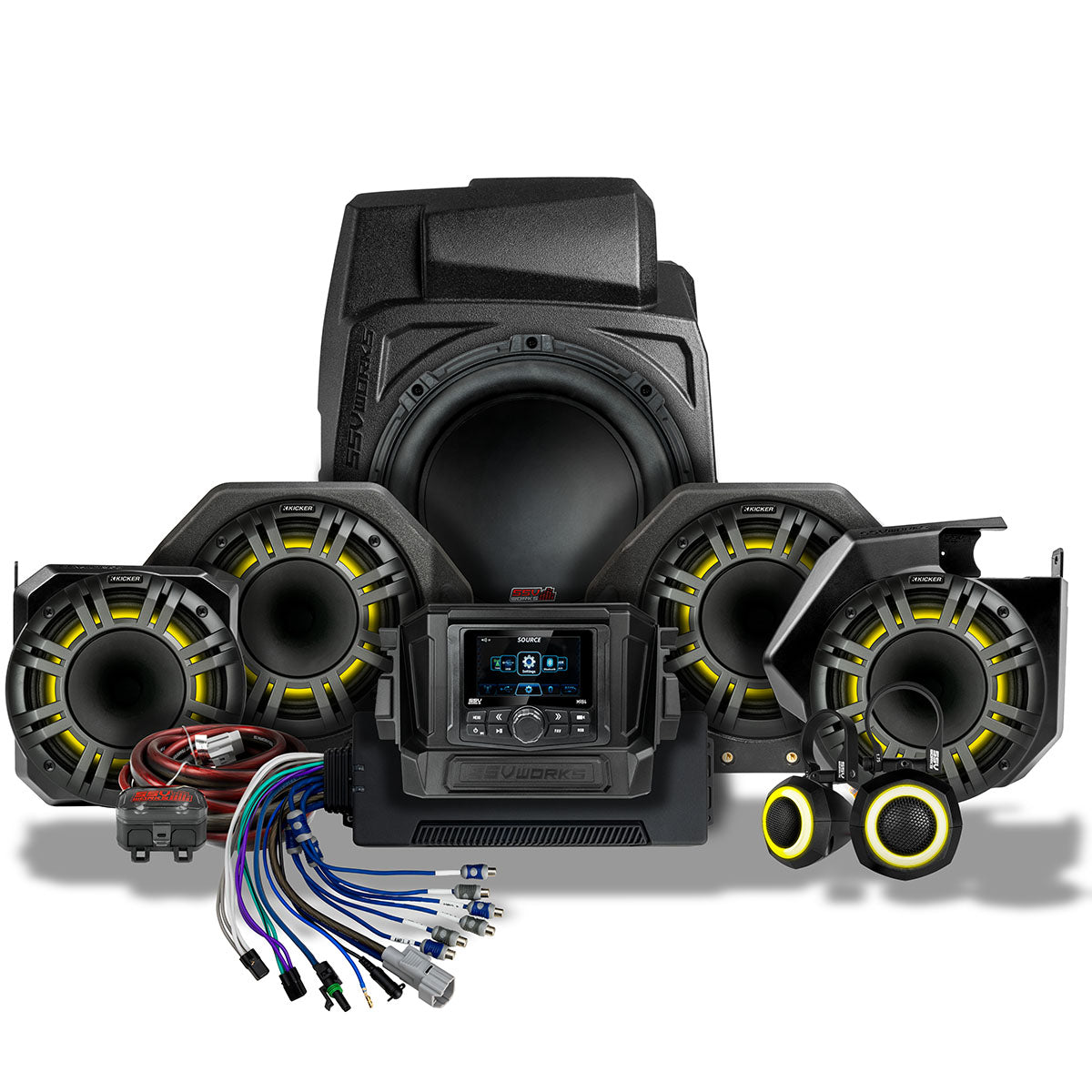 2025-2026 Polaris® RZR Pro R / Pro S / Pro XP Phase-7 K-Spec 7-Speaker Plug-&-Play Kit w/MRB4 Radio