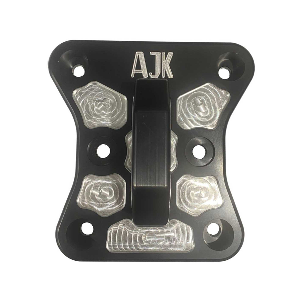 Can-Am Maverick X3 Billet Aluminum Radius Rod Plate — Can-Am X3 Billet Aluminum Radius Rod Plate by AJK Offroad Straight Front View