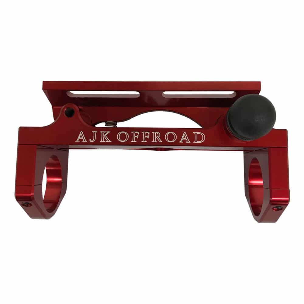 Quick Shot Quick-Release Fire Extinguisher Mount — Quick Shot Fire Extinguisher Mount - Quick Release - Truck, Jeep, ATV, SXS Part  AJK Offroad 1.50" Red 