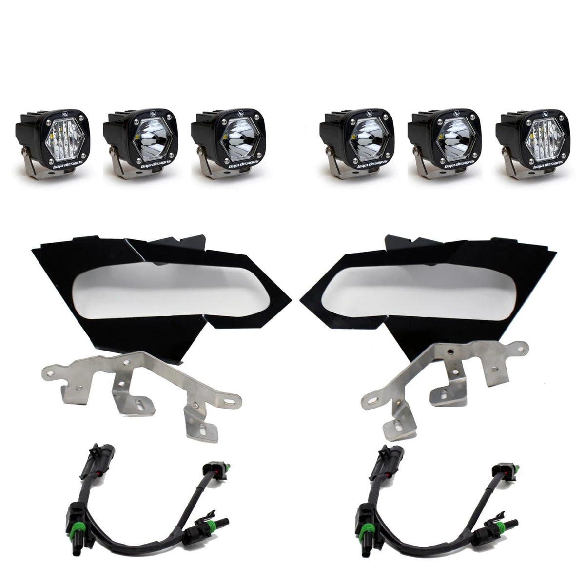 Baja Designs 447074 Can-Am Maverick X3 S1 triple LED headlight kit