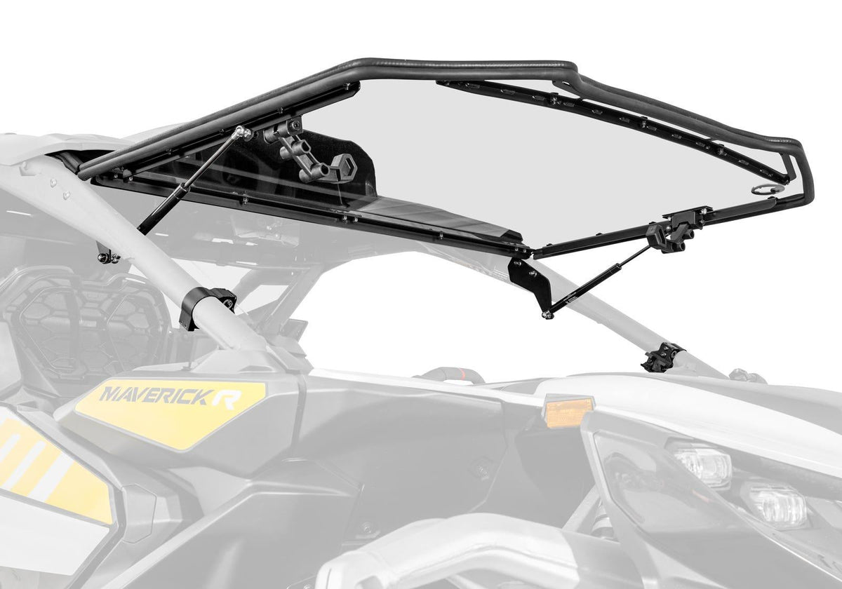 SuperATV Scratch-Resistant Flip Windshield for Can-Am Maverick R
