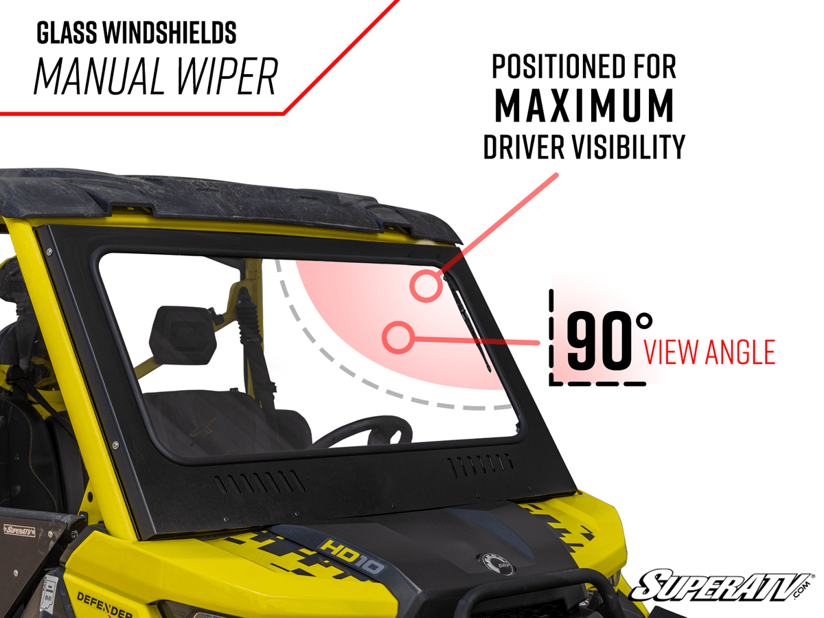 SuperATV HD5 Glass Windshield for Can-Am Defender - image 4