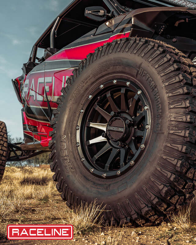 Raceline Trophy 14x7 UTV Wheel – 4x110 Satin Black – detail view