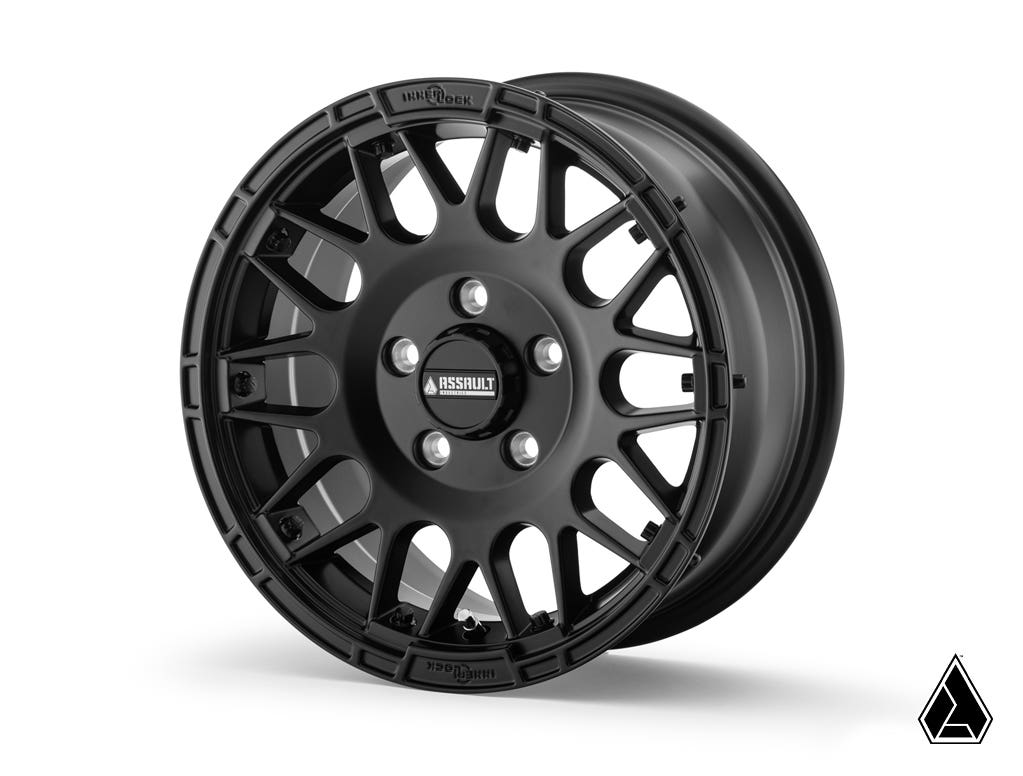 SuperATV Intimidator Tires 34x10x15 on 15in. Satin Black Hellfire Wheels 4/156 Pattern - image 4