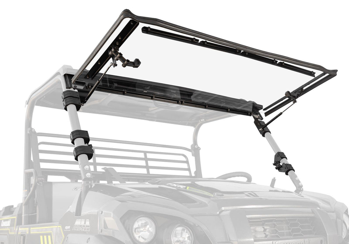 SuperATV Scratch Resistant Flip Windshield for Kawasaki Mule Pro