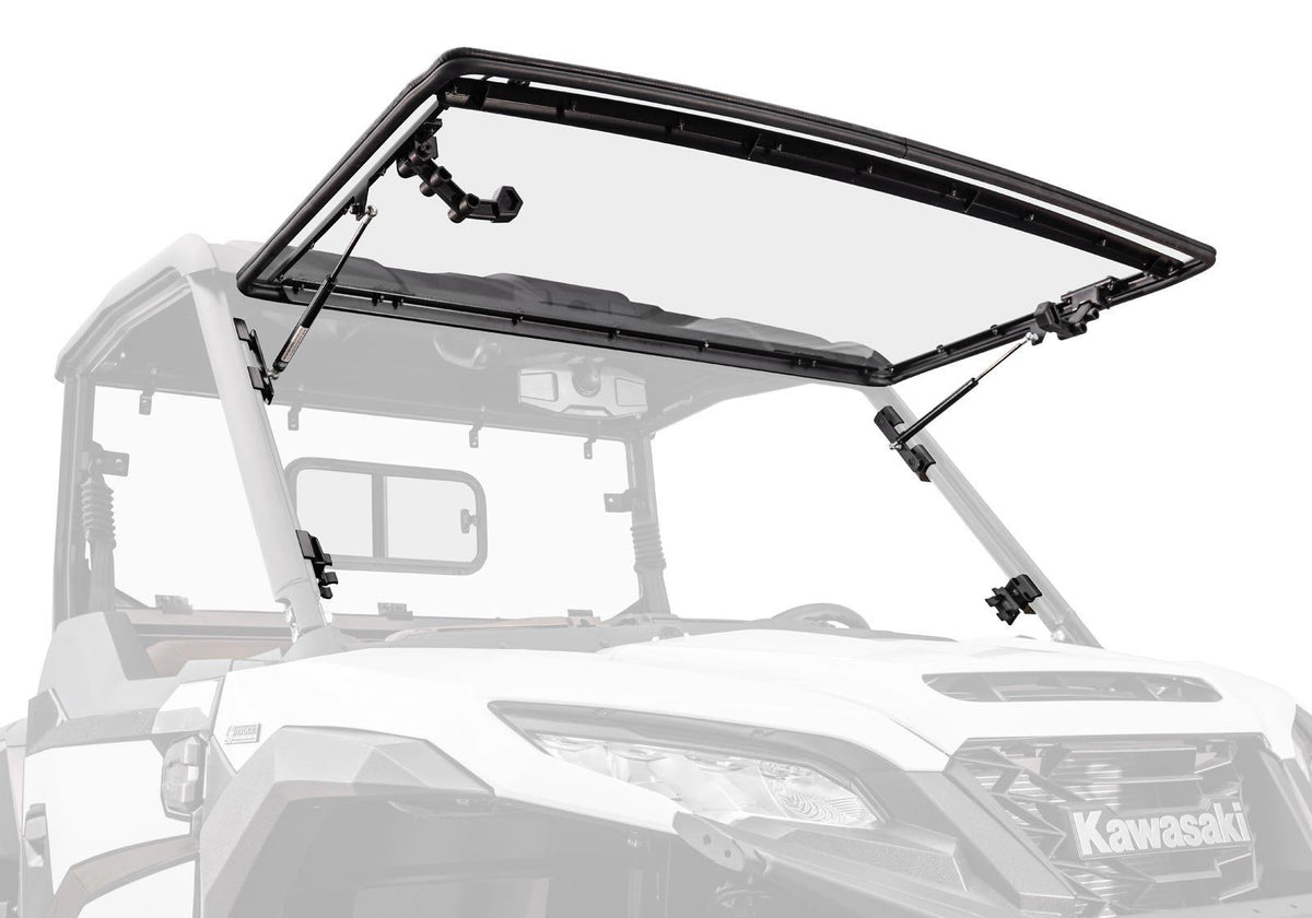 SuperATV Scratch-Resistant Flip Windshield for Kawasaki Ridge