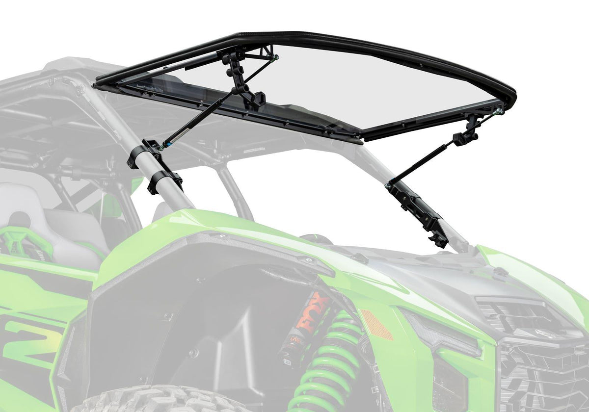 SuperATV Scratch-Resistant Flip Windshield for Kawasaki Teryx H2