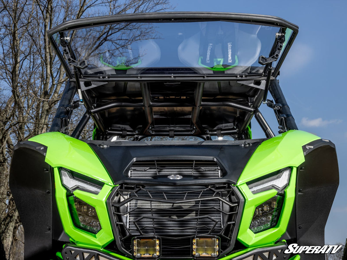 SuperATV Scratch-Resistant Flip Windshield for Kawasaki Teryx H2 - image 3