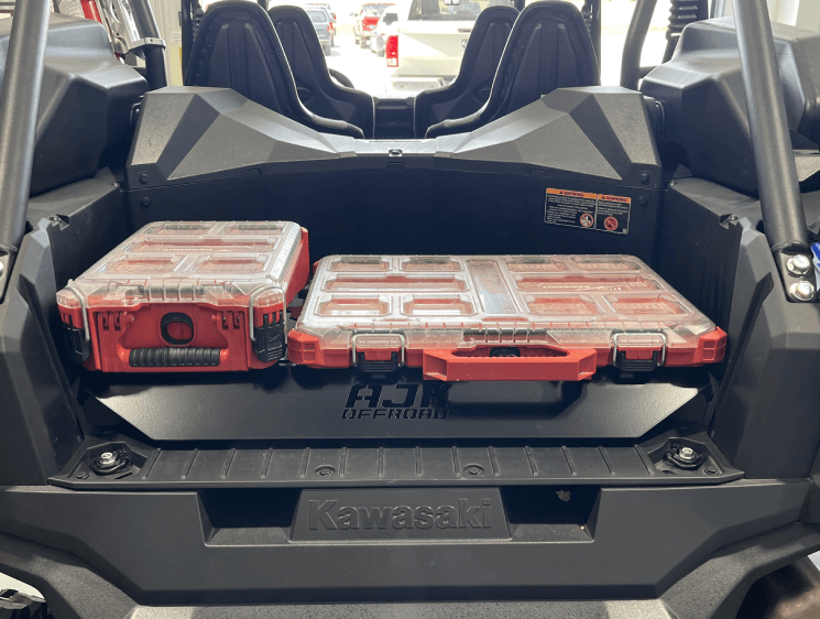 Kawasaki KRX Packout Mount - Subwoofer Compatible — Kawasaki KRX Packout Mount - Subwoofer Compatible by AJK Offroad with two kits installed