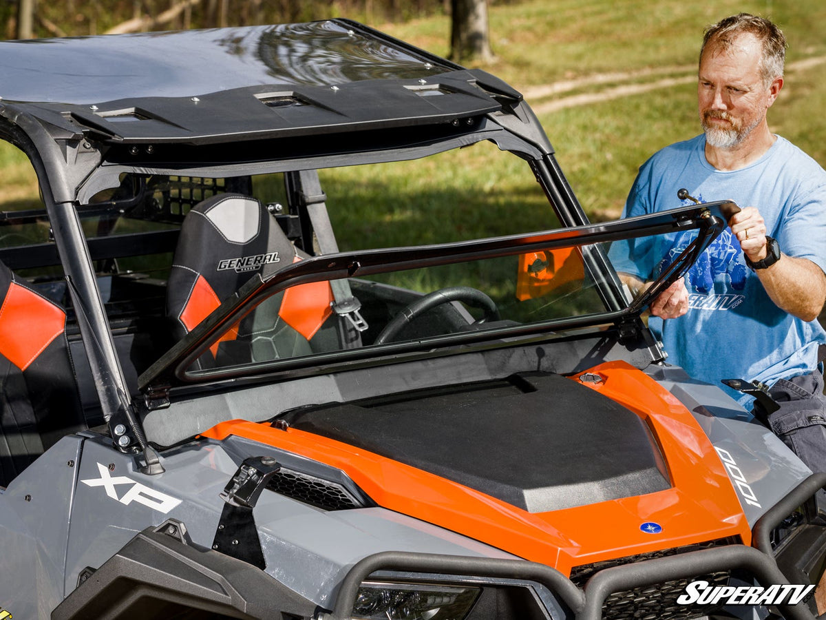 SuperATV Flip-Down Glass Windshield for Polaris General 1000 - image 5