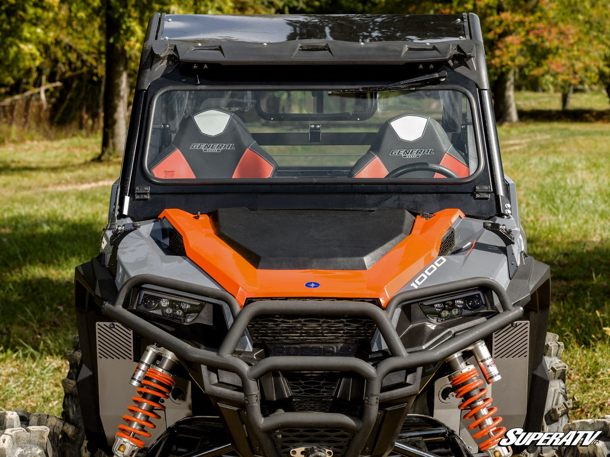 SuperATV Flip-Down Glass Windshield for Polaris General 1000 - image 4