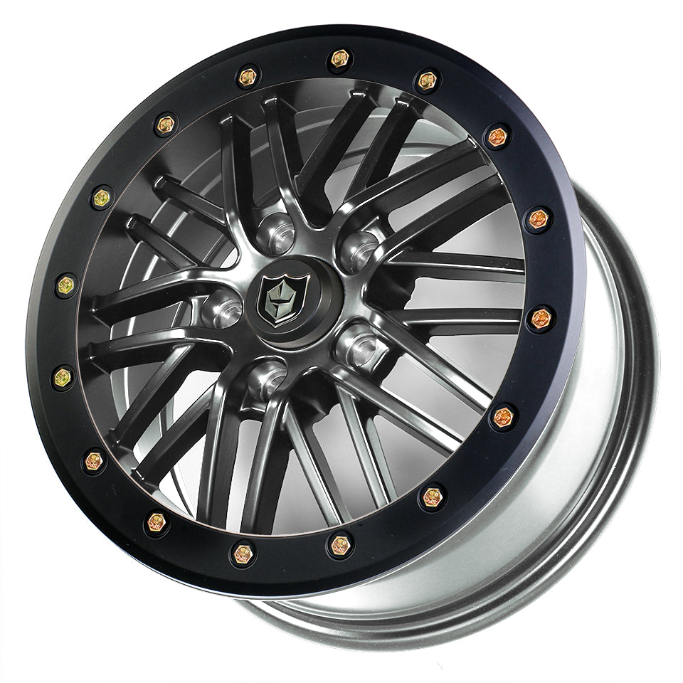 Pro Armor Rath 15x7 beadlock wheel in Titanium Metallic