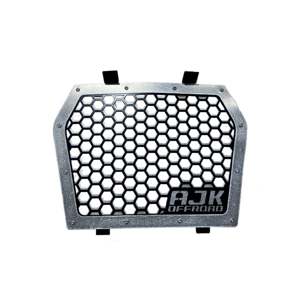 Kawasaki KRX Front Grille — Kawasaki KRX Front Grill by AJK Offroad in Raw Aluminum
