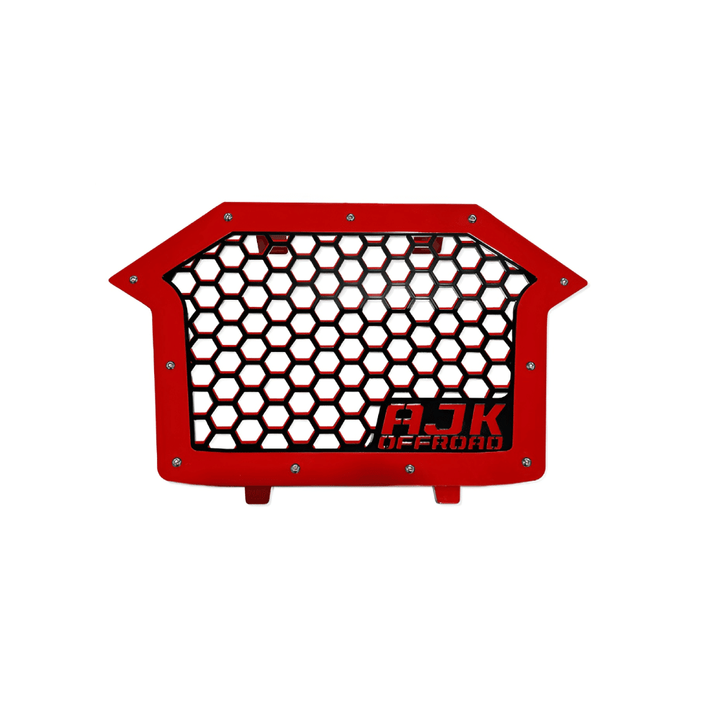 Polaris RZR Grille — Polaris RZR Grill by AJK Offroad Red Grill Close Up