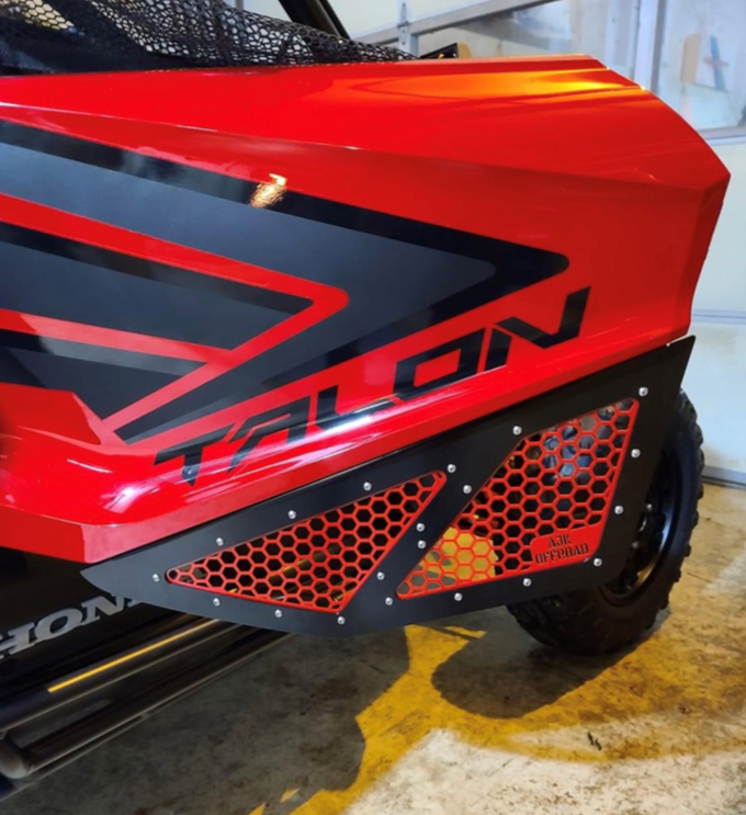 Vented Honda Talon Lower Doors — Vented Honda Talon Lower Doors by AJK Offroad Orange Colored Door
