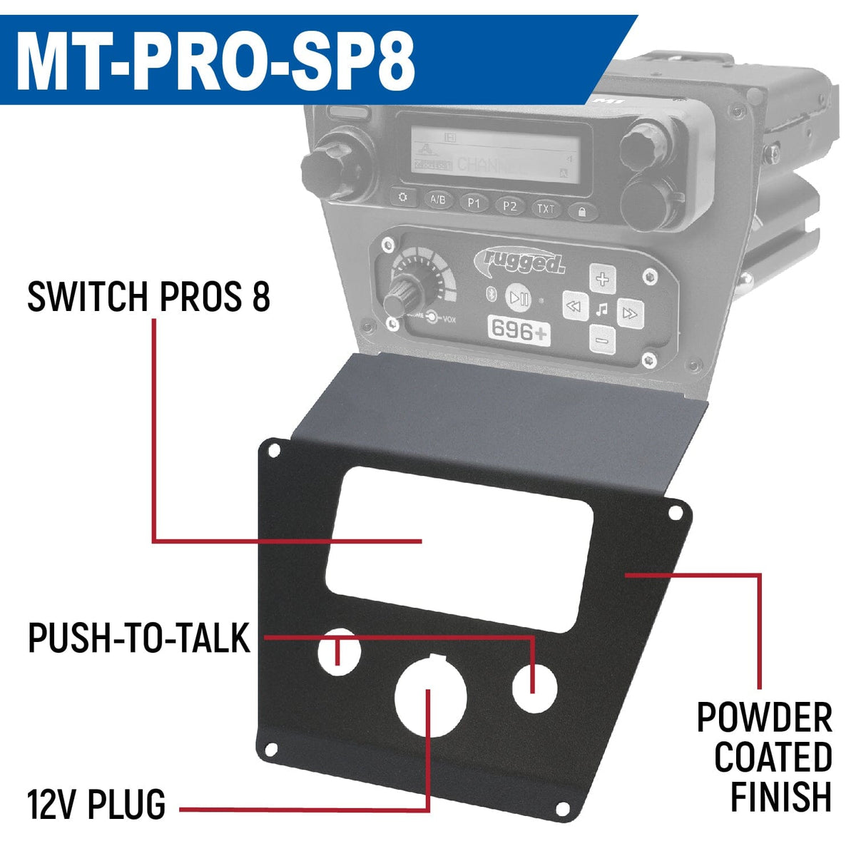 Lower Accessory Panel for Polaris RZR PRO XP, RZR Turbo R, and RZR PRO R Dash Mount Radio and Intercom – Switch Pros 8