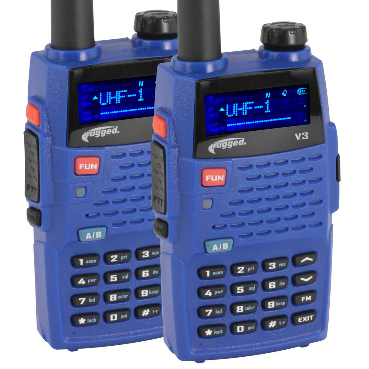 2 PACK - Rugged V3 - Business Band Two Way Handheld Radio - Analog Only – 