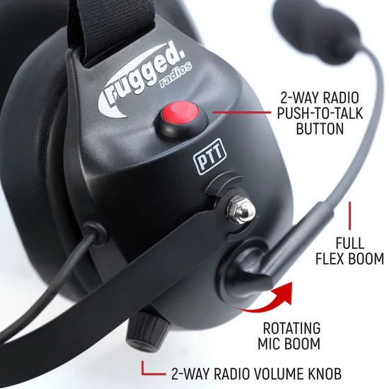 RW - H52 Bluetooth Headset for Cell Phones - 2 - Way Radio Compatible - Rad UTV Parts