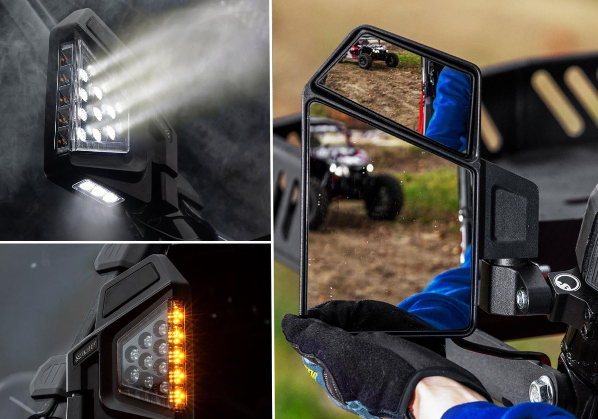 SuperATV CFMOTO Dual Section LED Side-View Mirrors