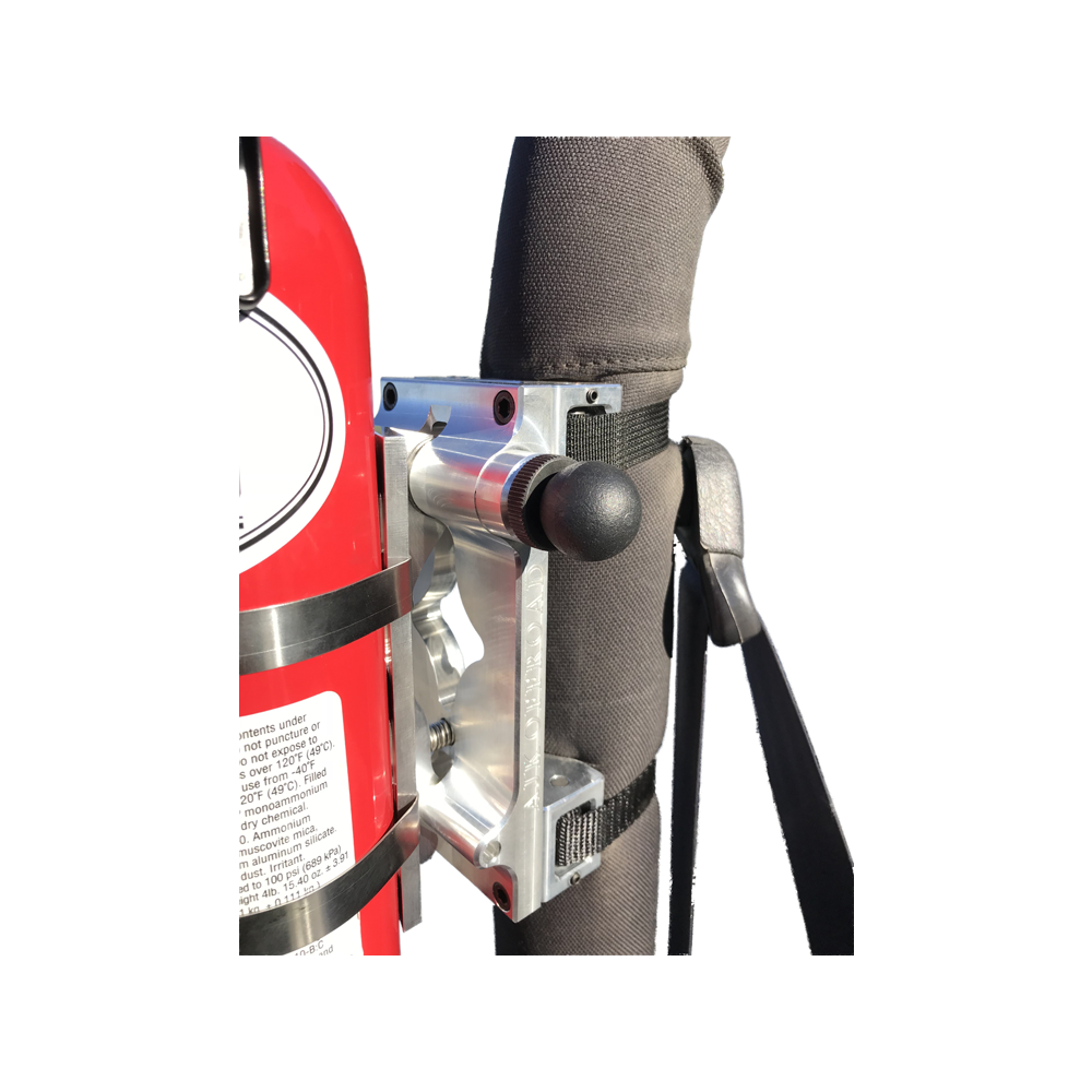 Quick Shot Quick-Release Fire Extinguisher Mount — Quick Shot Fire Extinguisher Mount - Quick Release - Truck, Jeep, ATV, SXS Part  AJK Offroad   