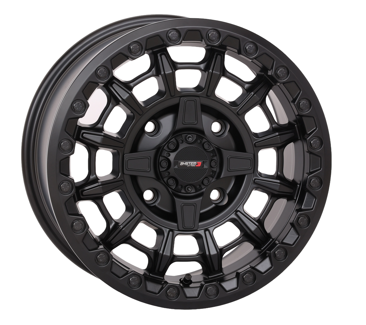System 3 SB10 Matte Black UTV wheel manufacturer product photograph