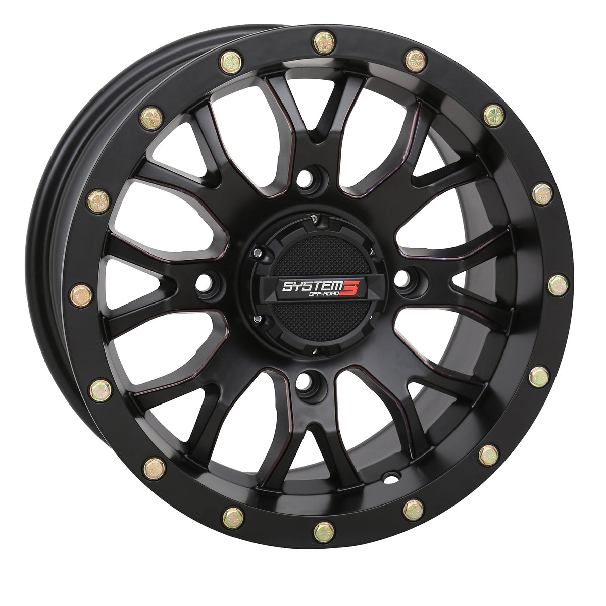 System 3 ST-3 14x7 Matte Black 4x110 wheel