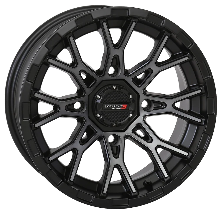 System 3 ST-6 Matte Dark Tint 14x7 UTV wheel
