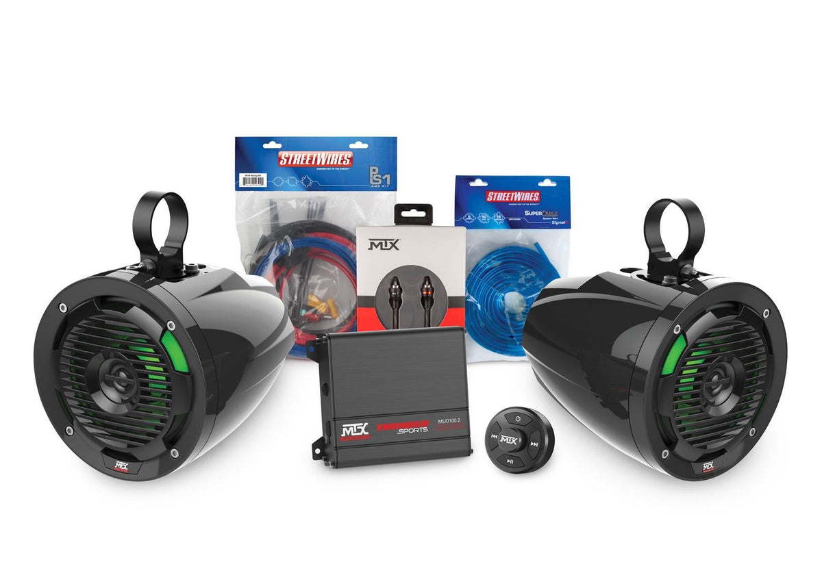 SuperATV MTX Amplifier and Roll Cage Speaker Kit - Bluetooth + 2 Pods