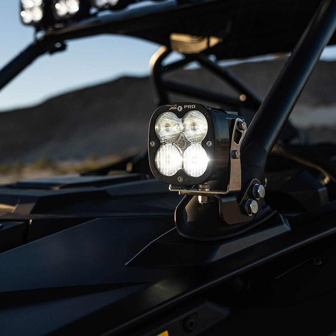 Baja Designs XL Pro A-pillar light kit installed on Polaris RZR