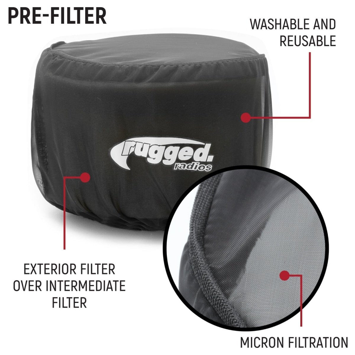 DUAL STAGE Pre-Filter Kit for MAC Air Helmet Pumper - Rad Parts