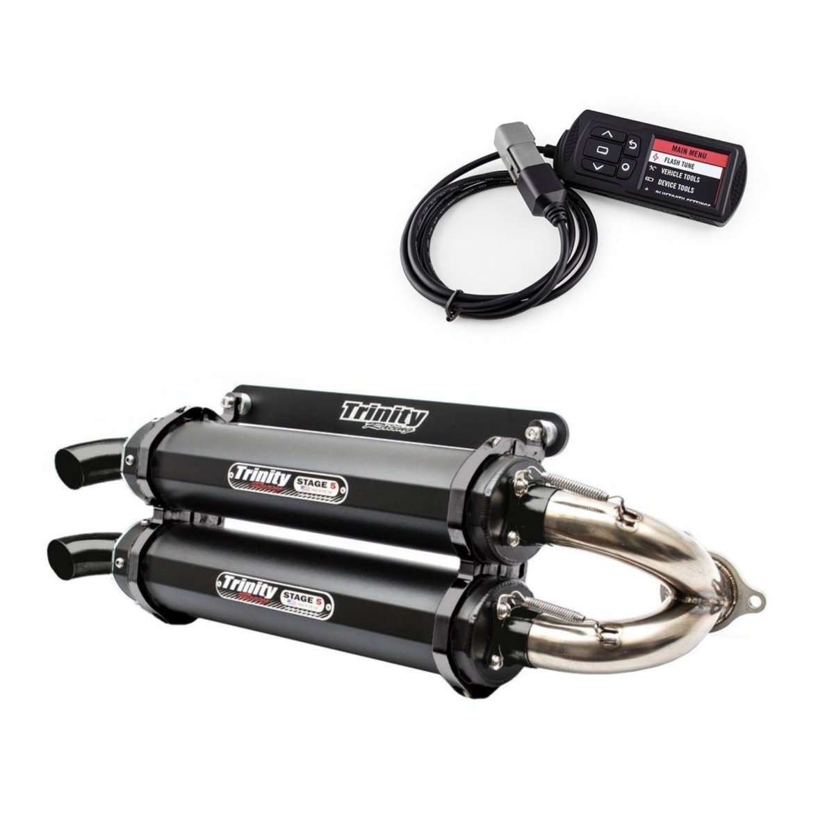 Trinity Racing Stage 5 Slip-On Exhaust For Polaris RZR XP 1000 (2015-2023) – Black