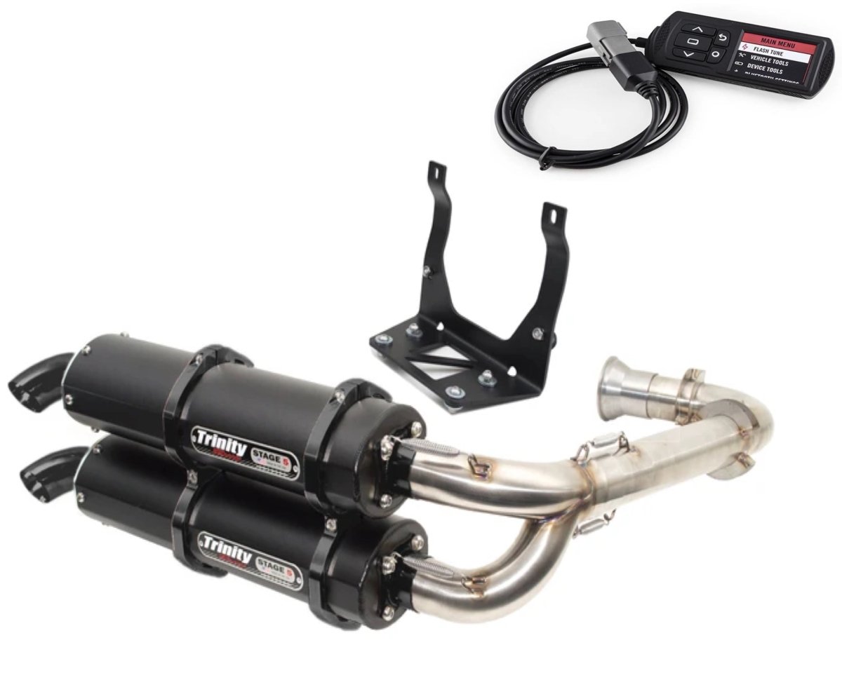 Trinity Racing MAVERICK X3 EXHAUST FULL DUAL SYSTEM STAGE 5 BY TRINITY RACING WITH POWERVISION REFLASH TUNER - Rad Parts