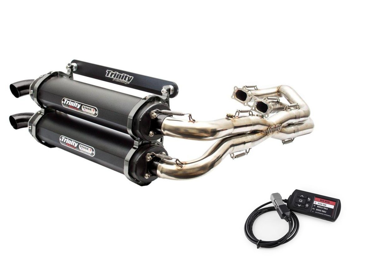 Trinity Racing Polaris RZR XP 1000 EXHAUST FULL DUAL SYSTEM FITS 2014-2023 STAGE 5 WITH POWERVISION TUNER - Rad Parts
