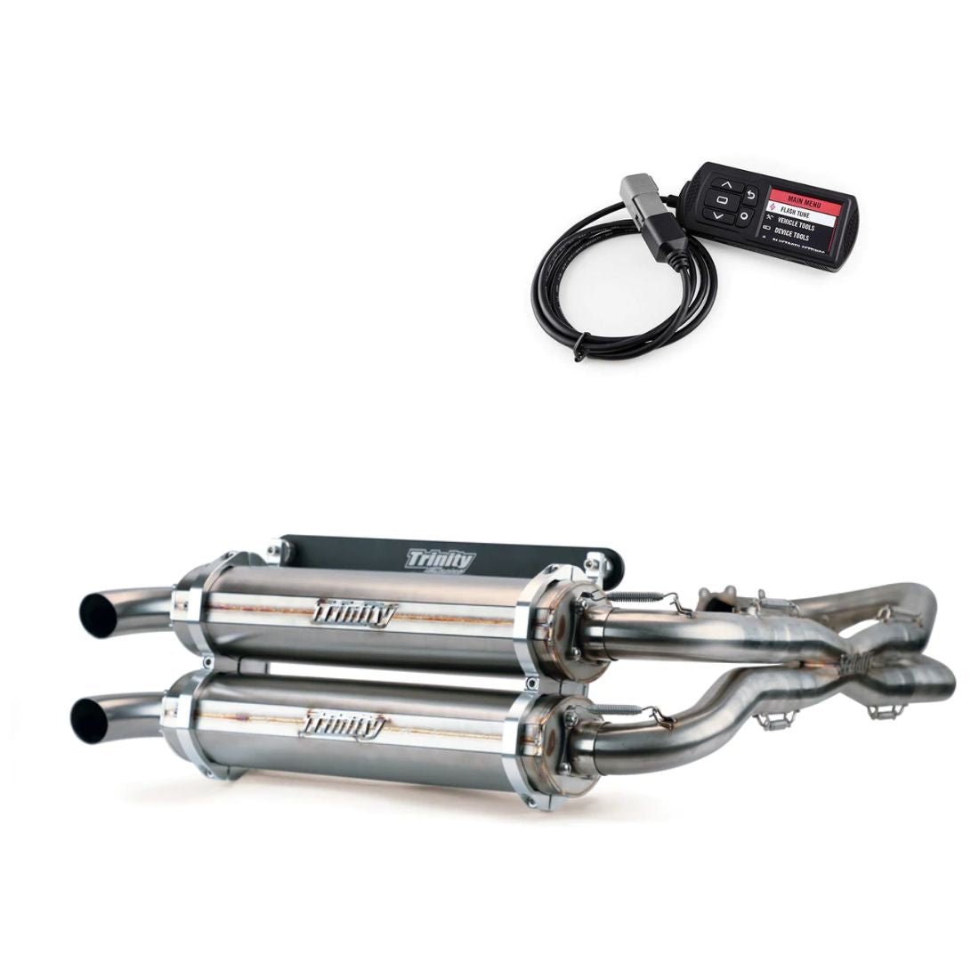 Trinity Racing Polaris RZR XP 1000 EXHAUST FULL DUAL SYSTEM STAGE 5 WITH POWERVISION TUNER - Rad Parts